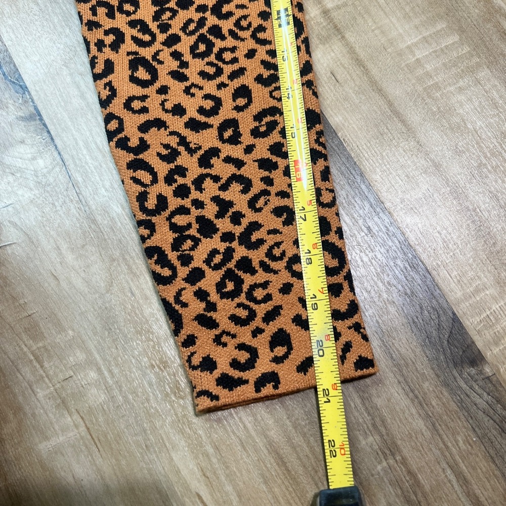 Women's Leopard Print Mock Neck Sweater Tan Brown Soft Knit Pullover Cozy‎ Fall - Picture 6 of 12